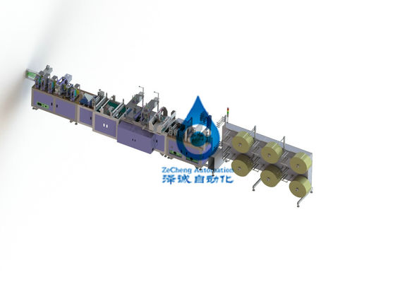 Fertigungsstraße der Batterie-6KW automatische PLC-Steuerfalten-Masken-Maschine